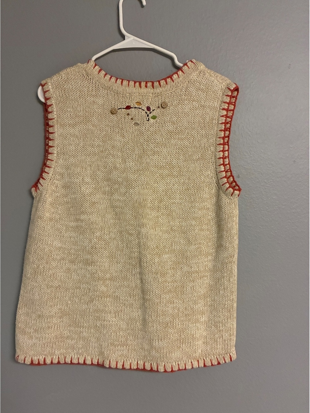 Christopher & Banks Hand Embroidered Halloween Sweater Vest Medium Black Cat - Picture 2 of 7